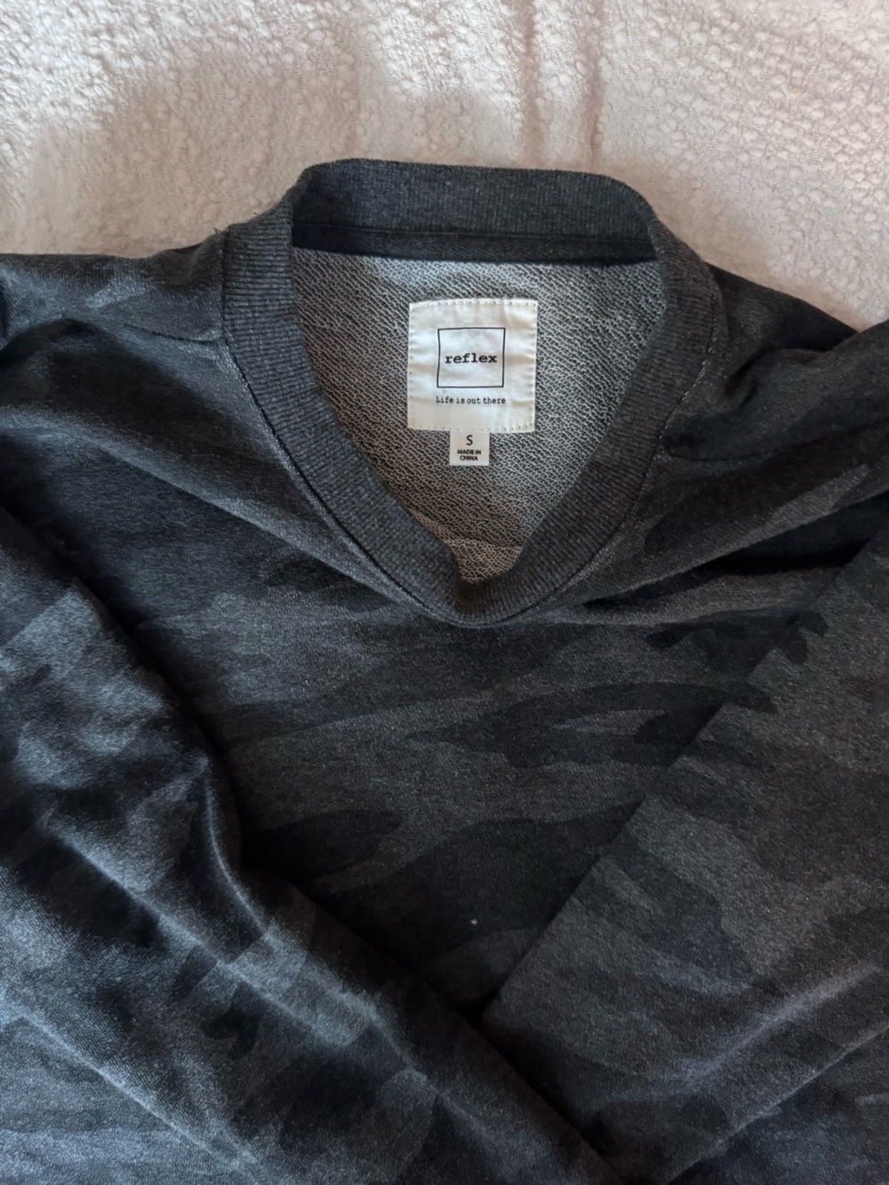 Reflex Black & Gray Camouflage Cropped Crewneck Sweater - Picture 2 of 2
